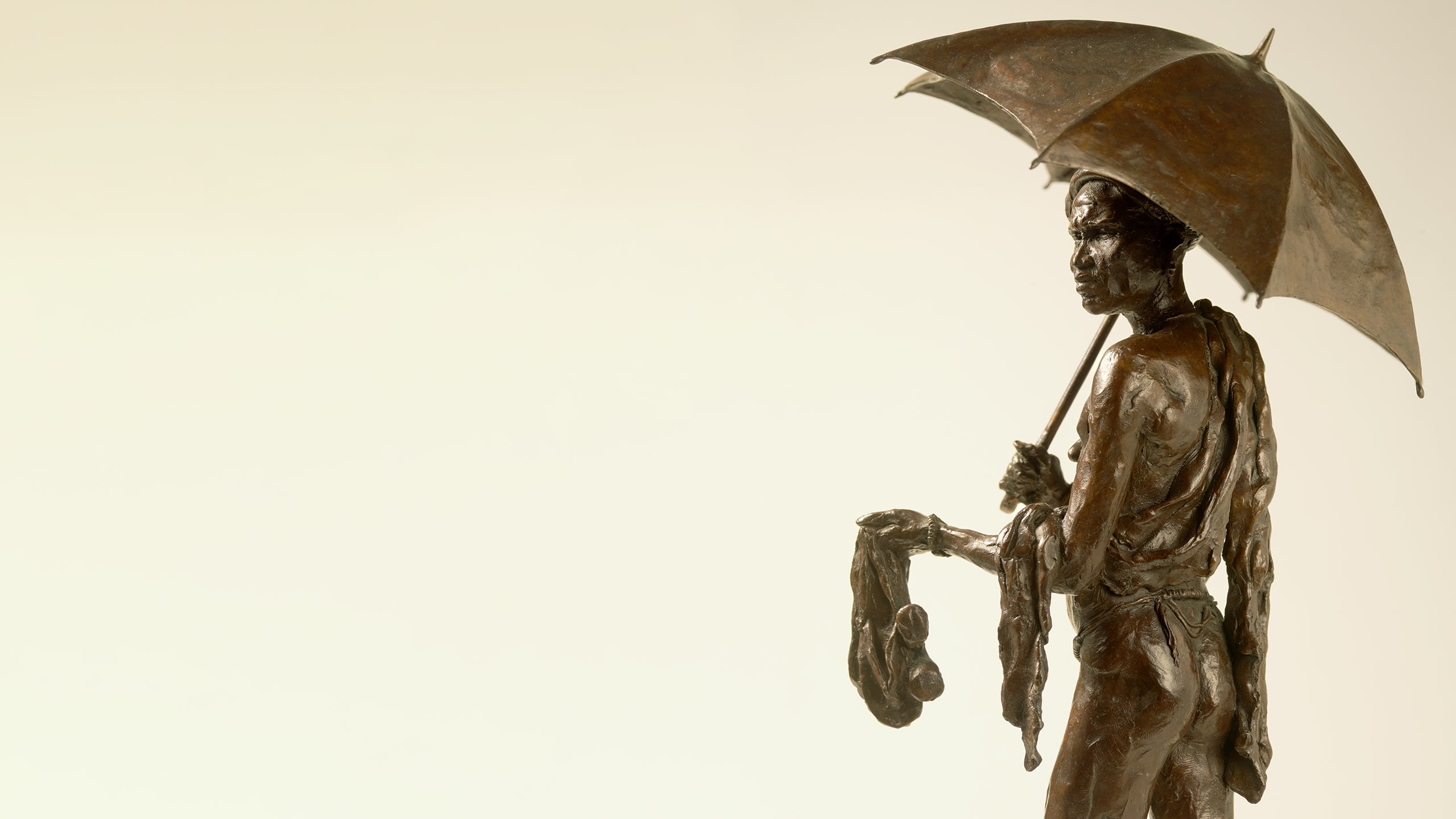 Tribesman With Umberella Background